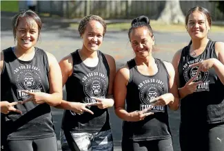  ?? LUKE KIRKEBY/STUFF ?? Alana Marshall, KarleeAnne Rikiau-Heke, Tanya Rikiau, and Saraiah Rikiau have all become qualified Zuu instructor­s.