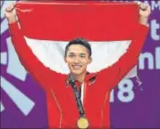  ?? AFP ?? Jonatan Christie in all smiles after winning the final.