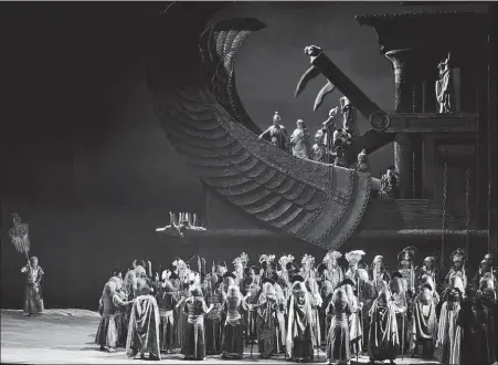  ?? PHOTOS PROVIDED TO CHINA DAILY ?? Above and below: On Feb 3 the NCPA production of Giuseppe Verdi’s opera Aida was screened on the channel and was viewed nearly 20,000 times.