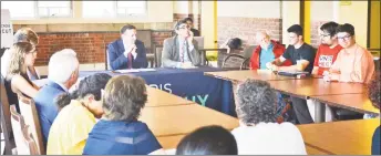  ?? Contribute­d photo ?? U.S. Sen. Chris Murphy, D-Conn., a member of the U.S. Senate Health, Education, Labor and Pensions Committee, hosted a health care roundtable Friday at the Wesleyan University Allbritton Center for the Study of Public Life in Middletown.