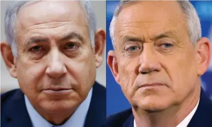  ??  ?? Benjamin Netanyahu (left) and Benny Gantz. Photograph: Oded Balilty/AFP via Getty Images