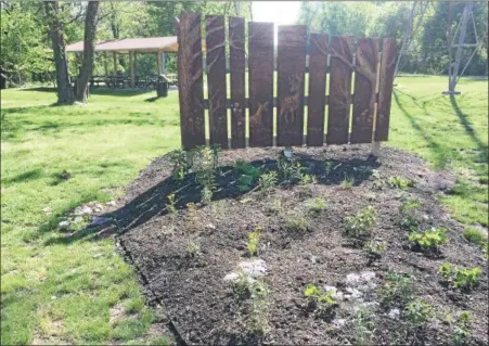  ?? EVAN BRANDT — DIGITAL FIRST MEDIA ?? A covered picnic pavilion was added to Riverfront Park last year and a more recent addition was two “pollinator gardens” thanks to grants obtained through the regional recreation program.