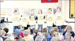  ?? Photo submitted ?? PAWS grade-level students of the month for January are Wyatt Morgan (left), McKenzie Baker, Triston Daniels, Ashlynn Mitchell, Kaleb Holloway and Kloey Fields.