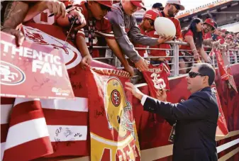  ?? Tony Avelar / Associated Press 2019 ?? San Francisco 49ers owner Jed York spent nearly $3 million last year, or more than $200 per vote, to help elect a 49ers-friendly majority to the Santa Clara City Council.