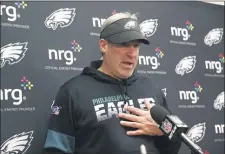  ?? PATRICK SEMANSKY - THE ASSOCIATED PRESS ?? Eagles coach Doug Pederson becomes the second NFL head coach to contract COVID-19, joining Saints head coach and former Delaware County resident Sean Payton.