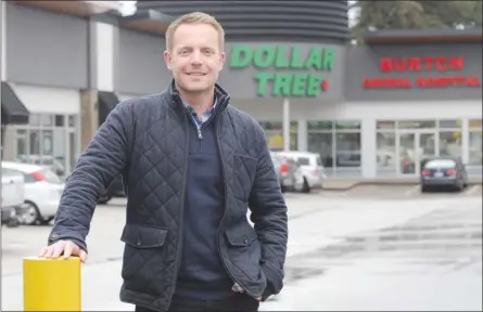  ?? GARY NYLANDER/The Daily Courier ?? Kelowna is the largest retail hub in the Interior and is only getting bigger, according to Colliers Internatio­nal leasing and sales associate vice-president Chris Wills. Wills is pictured at Centre 97, the strip mall he’s helping lease out at the...