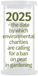  ??  ?? 2025 – the date by which environmen­tal charities are calling for a ban on peat in gardening