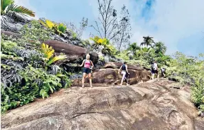  ?? ?? Rock ’n’ stroll: the Hilton Labriz resort on Silhouette Island affords some amazing views