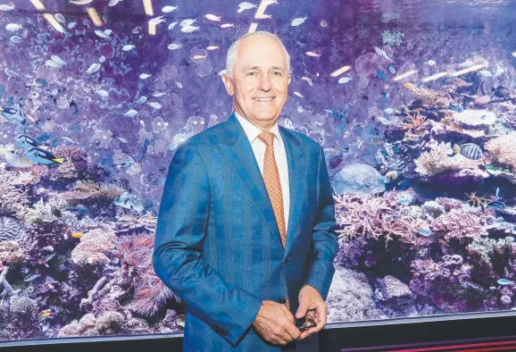  ??  ?? POSITIVE STEPS: Prime Minister Malcolm Turnbull at Townsville’s Australian Institute of Marine Science ( AIMS) yesterday.