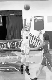  ?? LAKE MARY PREP/COURTESY PHOTO ?? Lake Mary Prep ninth-grader Katie Rudow lets fly Monday with one of her 26 3-point attempts against CFCA. Rudow made good on 14 of those 3s, three off the national high school single-game record for a girls player.