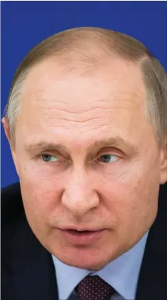 ?? FOTO: AP ?? Putin og hans folk afviser som altid alle anklager. På søndag bliver Putin genvalgt som Ruslands praesident.