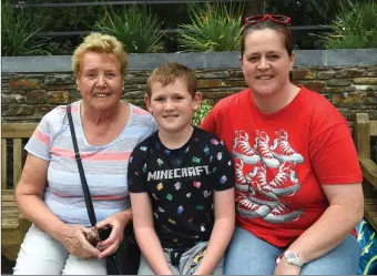  ??  ?? Marie Farrell with Owen and Eileen O’Keeffe enjoying Spraoi Chiarrai at Killarney House on Saturday. Photo by Michelle Cooper Galvin