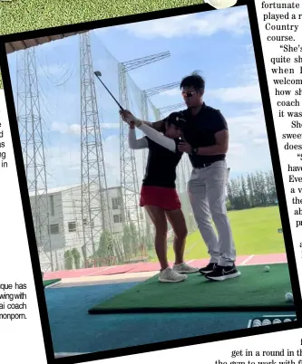  ?? ?? LAURA Dy Duque has revamped her swing with the help of Thai coach Kris Assawapimo­nporn.