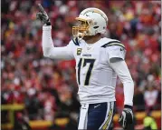  ?? REED HOFFMANN — THE ASSOCIATED PRESS ?? Veteran quarterbac­k Philip Rivers has opted for free agency after 16 seasons with the Chargers.