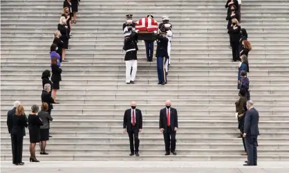  ?? Photograph: Joshua Roberts/Reuters ?? The casket of Ruth Bader Ginsburg is carried in Washington DC, on 25 September.