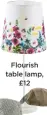  ??  ?? Flourish table lamp, £12