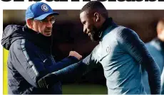  ?? PA ?? Talking tactics: Rudiger with Sarri yesterday