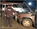  ?? PROVIDED ?? Columbia County sheriff’s deputies look at vehicles that were involved in the Tuesday night crash in Claverack.