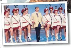  ??  ?? FAMILY FUN: Brucie weighs in with his helpers in 1972 and Larry Grayson steps out with the Majorettes in 1978