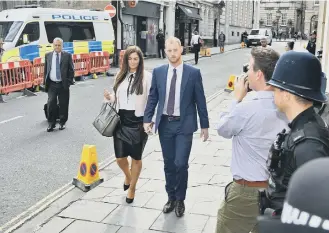  ??  ?? Ben Stokes and his wife Clare arriving at court.