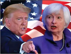  ?? ?? Showdown: Trump and US Treasury Secretary Janet Yellen