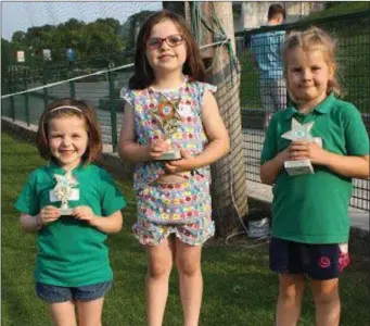  ??  ?? Pictured at the annual Killavulle­n sports day were the winners of the under-7 girls race Lucy Forde 1st, Aveen Curtin 2nd and Amelia Roche 3rd.