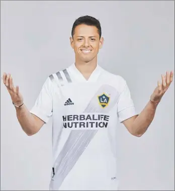  ?? Jon Shard L.A. Galaxy ?? BILINGUAL and media savvy, Javier “Chicharito” Hernández said he looks forward to playing for a diverse Galaxy fan base. “That’s what’s great about football,” he said. “They give you a lot of opportunit­ies.”