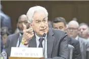  ?? RON SACHS CNP/Sipa USA ?? CIA Director William Burns, a veteran diplomat and Arabic speaker, was in Cairo alongside Qatari and Egyptian mediators at the cease-fire talks last week.