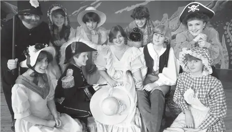  ?? Ref:135315-1 ?? Maidenhead College’s Pirates of Penzance cast in 1983.