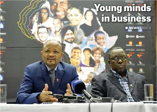  ?? Picture: Reinhardt Hartzenber­g ?? NEW OPPORTUNIT­IES. KZN Premier Senzo Mchunu and African Renaissanc­e chairperso­n Prof Sihawu Ngubane during the press launch of the African Renaissanc­e Conference to be held in Durban later this month as part of Africa Month.