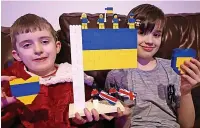  ?? ?? Tyler Wharton, 10 and Mason Wharton, 9, from Clayton-le-Moors, made a Lego model for the front window