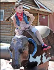  ?? Dan Watson/ The Signal ?? Alisa Miller, 11, rides the mechanical bull during the 2015 Santa Clarita Cowboy Festival held at William S. Hart Park in Newhall last year.