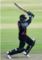  ??  ?? Trademark: Peter Trego hit 104 as Somerset beat Middlesex