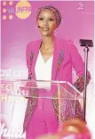  ?? ?? FORMER Miss South Africa Shudufhadz­o Musida has been recognised by the UN and Glamour magazine. | Supplied