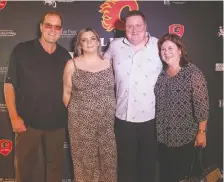  ??  ?? Pictured, from left, Dana Murzyn, chair, Calgary Flames Alumni Masters Golf Committee, Bryana Good, Tyler Murzyn and Kim Murzyn.