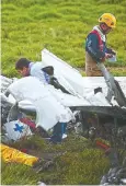  ??  ?? La aeronave se desplomó en las faldas del volcán Pico de Orizaba.