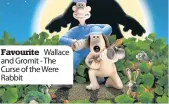  ??  ?? Favourite Wallace and Gromit - The Curse of the Were Rabbit