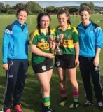  ??  ?? Kerry team captains Caitlin Guerin, left, and Chloe Casey after Kerry won the AllIreland U-14 Division 4 Blitz final