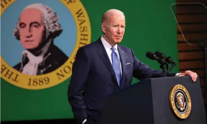  ?? ?? Joe Biden in Auburn, Washington, on 22 April. Photograph: Karen Ducey/Getty Images