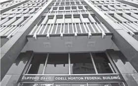  ?? JOE RONDONE/THE COMMERCIAL APPEAL ?? Clifford Davis-odell Horton Federal Building is pictured in Memphis March 25, 2020.