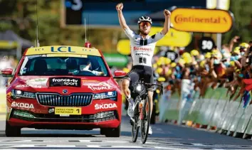  ?? Foto: Getty ?? Allein im Ziel: Der 22-jährige Schweizer Marc Hirschi.