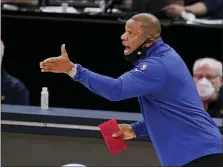  ?? DARRON CUMMINGS — THE ASSOCIATED PRESS ?? Philadelph­ia 76ers head coach Doc Rivers has already made changes to the team.