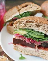  ?? MUSCARI / THEKITCHEN­PREPBLOG.COM ?? Juicy burger: Muscari uses ready-made beets for her sliders.DIANNA