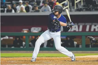  ?? Provided by Tim March, Albuquerqu­e Isotopes ?? Rockies outfield prospect Sam Hilliard has already set a career high for homers this season as he eyes the 30-30 club with the Albuquerqu­e Isotopes.