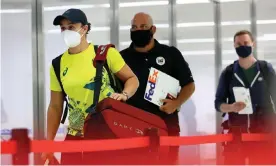  ?? Photograph: Kim Kyung-Hoon/Reuters ?? Australian tennis star and Wimbledon champion Ash Barty arrives in Japan for her first Olympic games.