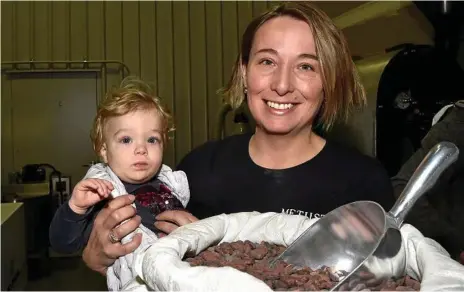  ?? Photos: Bev Lacey ?? CHOCOLATE FACTROY: Jamie and Magda Smith (co-owner) at the Metiisto chocolate factory on Saturday.