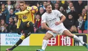  ??  ?? HOTSHOT: Pereyra beats Drinkwater to score Watford’s second