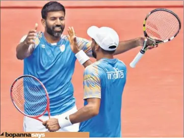  ?? REUTERS ?? Rohan Bopanna (left) and Divij Sharan faced a tight contest in the semifinals on way to the Asian Games gold in doubles.