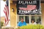  ?? Myung J. Chun Los Angeles Times ?? LARRY AND Georgette Belcourt on their porch. “We were hardcore Democrats,” said Larry, but they voted for Trump in 2016 and now they’re big fans.