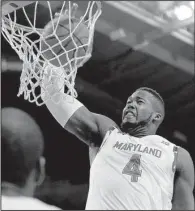  ?? AP/NICK WASS ?? Maryland forward Robert Carter had 17 points and eight rebounds to the help No. 2 Terrapins beat Cleveland State 80-63 on Saturday in College Park, Md.